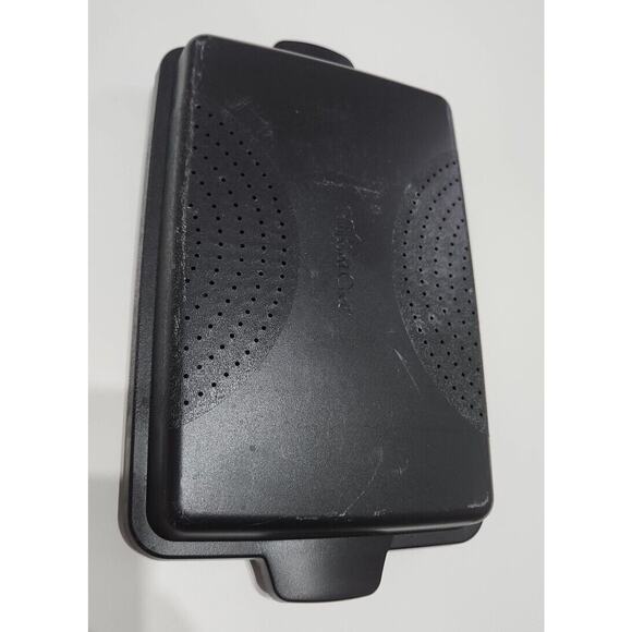 Pampered Chef Micro Cooker Black Shallow Rectangle Bacon Steamer Microwave #1146 - Picture 2 of 5